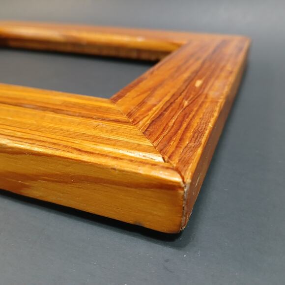 Vtg Picture Frame 9.5x7.5" Handmade Craftsman Wood Inlay Detail for 5x7 No Glass - Picture 7 of 9